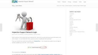 Inspection Support Network Login