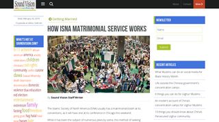 How ISNA matrimonial service works | SoundVision.com