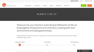 Member Sign Up | ISN - ISNetworld