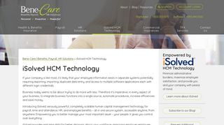 iSolved HCM Technology | Bene-Care | Benefits, Payroll, HR Solutions