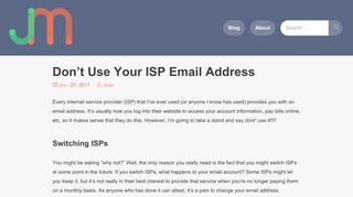 Don't Use Your ISP Email Address – JoshMcCarty.com