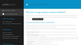 How do I set up email accounts in Outlook? - Pebble Design