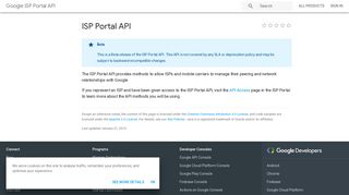 Google ISP Portal API - Google Developers