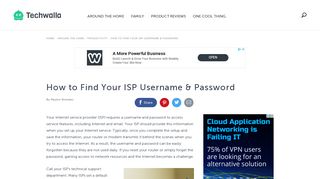 How to Find Your ISP Username & Password | Techwalla.com
