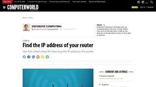 Find the IP address of your router | Computerworld