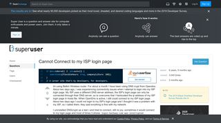 dns - Cannot Connect to my ISP login page - Super User