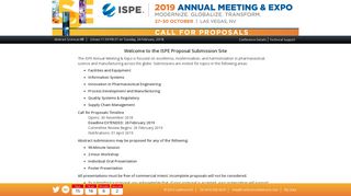 Submitter Login Page - Call for Proposals - 2019 ISPE Annual Meeting ...