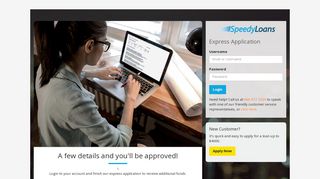 Express Application - Speedy Loans | Login