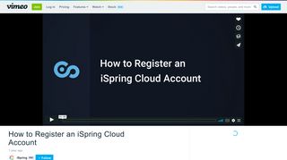 How to Register an iSpring Cloud Account on Vimeo