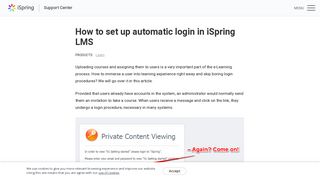 How to set up automatic login in iSpring LMS - iSpring Solutions