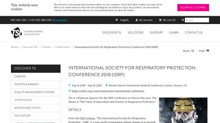 International Society for Respiratory Protection Conference 2018 ...