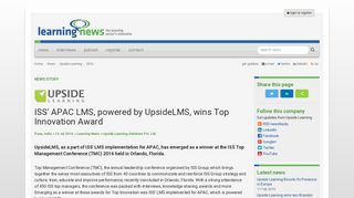 ISS' APAC LMS, powered by UpsideLMS, wins Top Innovation Award ...