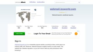 Webmail.issworld.com website. Sign In.