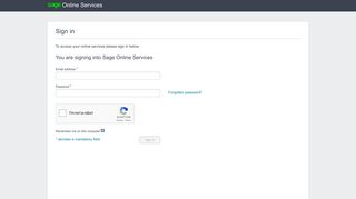 Log In - Sage Online Services Portal