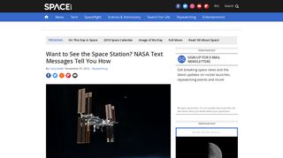 Want to See the Space Station? NASA Text Messages Tell You When ...