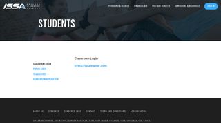 Classroom Login — ISSA College of Exercise Science