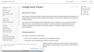 Google Issue Tracker - Google Developers