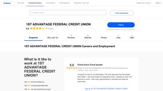 1ST ADVANTAGE FEDERAL CREDIT UNION Careers and ... - Indeed