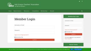 Member Login – Irish Science Teachers' Association