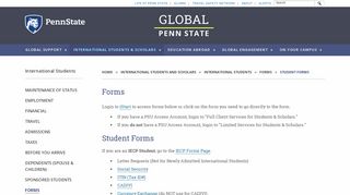 Student Forms | Global Penn State