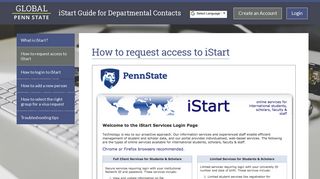 How to request access to iStart - Penn State Global Programs Courses