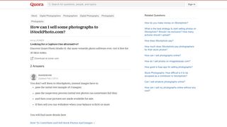 How to sell some photographs to iStockPhoto.com - Quora