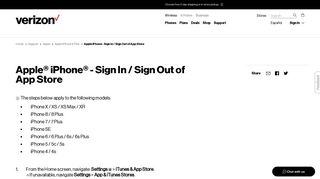 Apple iPhone - Sign In / Sign Out of App Store | Verizon Wireless