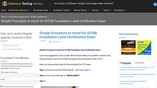 Simple Procedure to enroll for ISTQB Foundation Level Certification ...