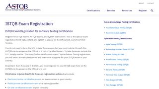 ISTQB Exam Registration – ASTQB