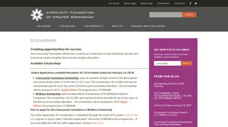 Scholarships - Community Foundation of Greater Birmingham