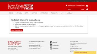 Order/Reserve My Textbooks - Iowa State University Bookstore