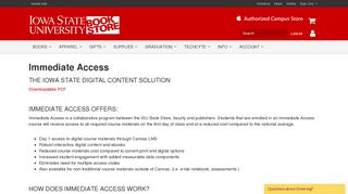 Immediate Access Course Materials - Iowa State University Bookstore