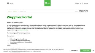 iSupplier Portal | NCR
