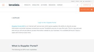iSupplier Portal - Teradata