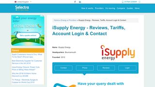 iSupply Energy - Reviews, Tariffs, Account Login & Contact | Selectra
