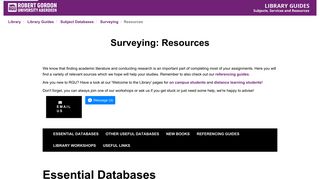 Resources - Surveying - Library Guides at Robert Gordon University
