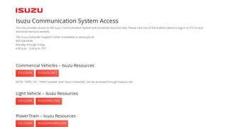 Isuzu Communication System Access