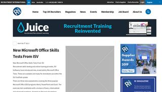 New Microsoft Office Skills Tests From ISV - Recruitment International