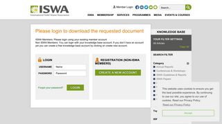 ISWA: Login and Registration
