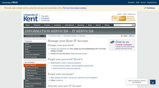 Manage your Kent IT Account - Information Services – IT Services ...