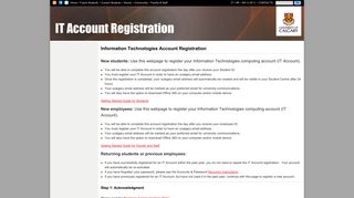 IT Account Registration | IT Tools/Utilities | Information Technologies