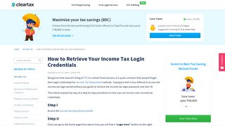 How to reset your income tax password - Retrieve Income Tax ...