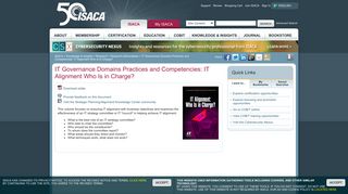 IT Governance Domains Practices and Competencies: IT Alignment ...