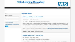 NHS IT Skills Pathway | NHS eLearning Repository