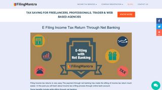 E Filing Income Tax Return Through Net Banking - Filing Mantra