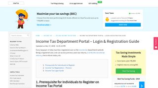 Income Tax Login & Registration FREE Guide - IT Department Portal