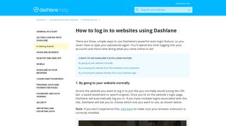 How to log in to websites using Dashlane – Dashlane