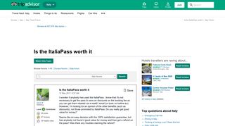 Is the ItaliaPass worth it - Italy Forum - TripAdvisor