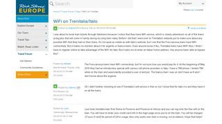 WiFi on Trenitalia/Italo - Rick Steves Travel Forum