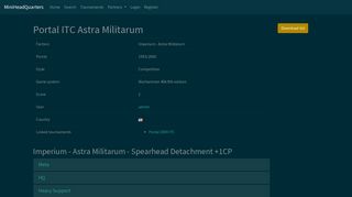 Portal ITC Astra Militarum | MiniHeadQuarters - Army list sharing website